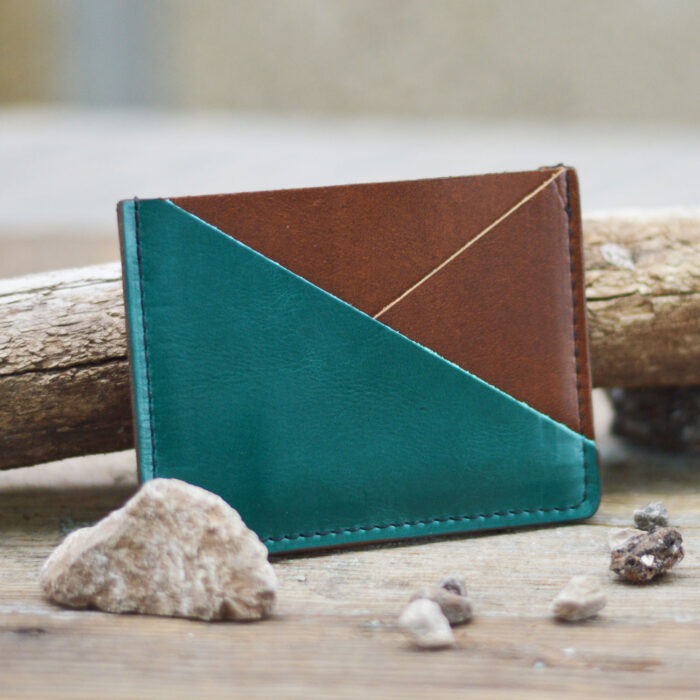 Teal & Brown Crosscut Card Sleeve